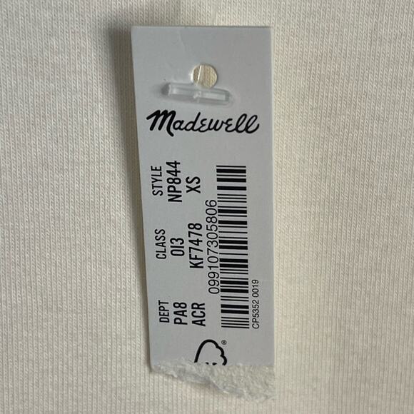 Madewell Raglan-Sleeve Baby Tee in Antique Cream Size XS NWT - Picture 8 of 10
